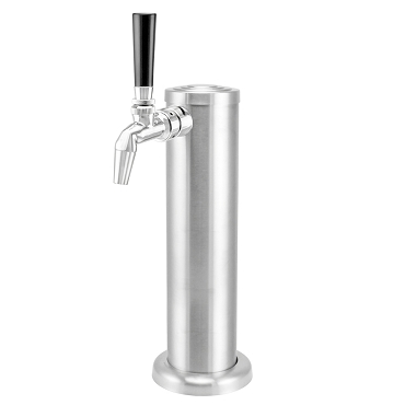 Brushed Stainless Steel Single Tap Beer Tower - Nukatap (All SS)